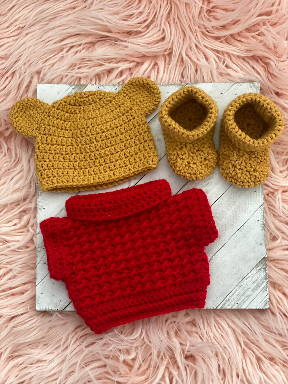 Winnie the Pooh Inspired Crochet Baby Set